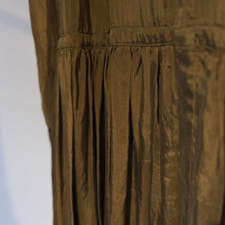 suzuki takayuki　dropped torso dress　Kahki　A221-20