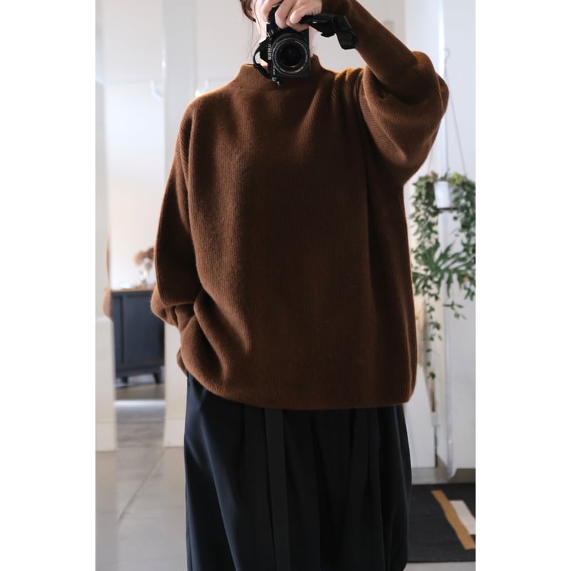 BATONER Woman CASHMERE FOX BOAT NECK FINGERHALL