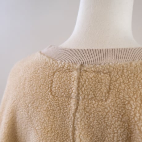 HARVESTY  　BOA FLEECE EGG PULLOVER　  BEIGE