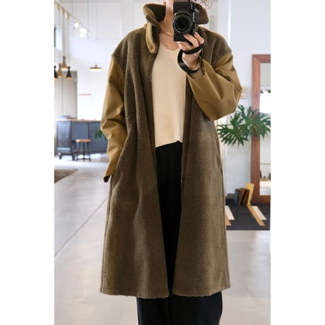 VACHEMENT  Taffeta X Boa Reversible Coat