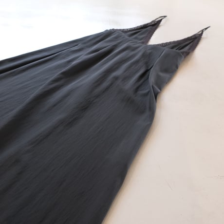 SINME　キャミソールワンピース ブラック×ブラックレース　S23SS-14-02