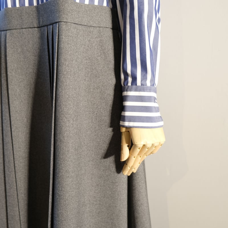 SINME シャツワンピース ストライプ × グレー 22AW-10 | geep