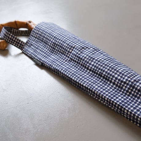 bonbonstore   ニューベーシック長傘　ドローイングチェック（ネイビー）