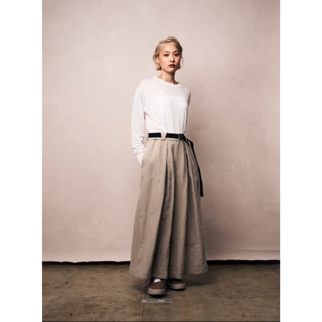 M53. BELTED SUPER WIDE PANTS (LINEN)