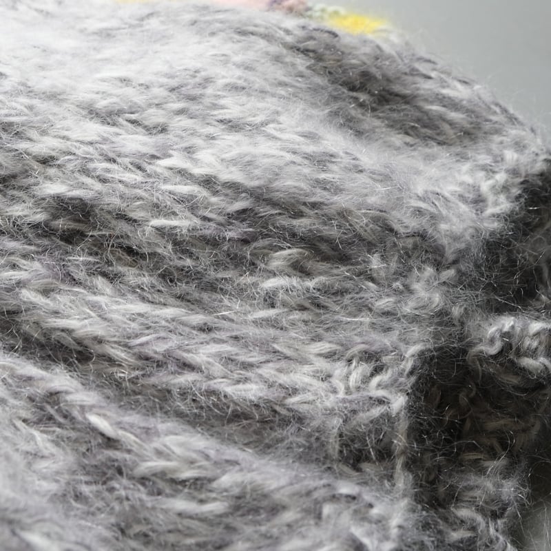 LES TRICOTS D'O モヘヤ Vネックプルオーバー gray melange