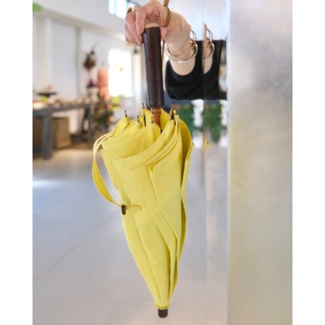 bonbonstore リネン日傘（レモンイエロー）　 ヘーゼルナッツバンドル