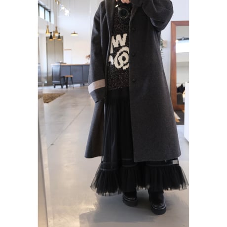 Thomas magpie angora shaggy long coat  c.gray