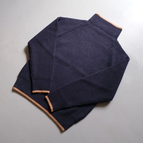 SINME　シンメ　ボトルネックタートル　S21-AW-12　NAVY×CAMEL