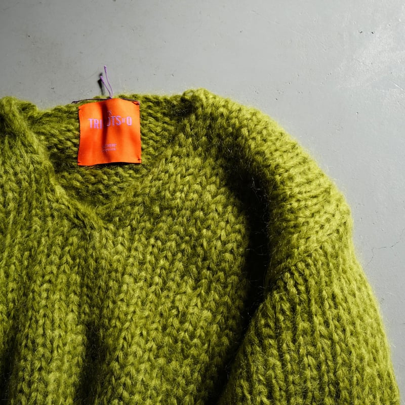 LES TRICOTS D'O レトリコドール モヘアⅤネックニット GREEN
