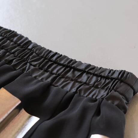 NAKAGAMI　チェッカーフラッグ箔スカート（black×silver）　N0324S0014