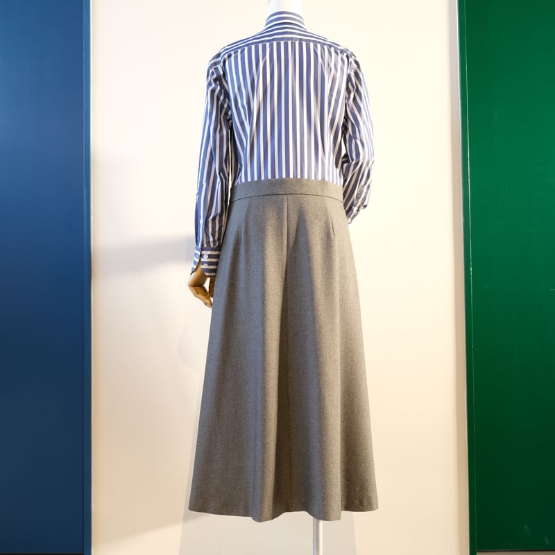 SINME シャツワンピース ストライプ × グレー 22AW-10 | geep