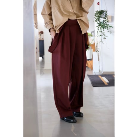 SINME　SS15-07  ウールサスペンダーパンツ　ボルドー
