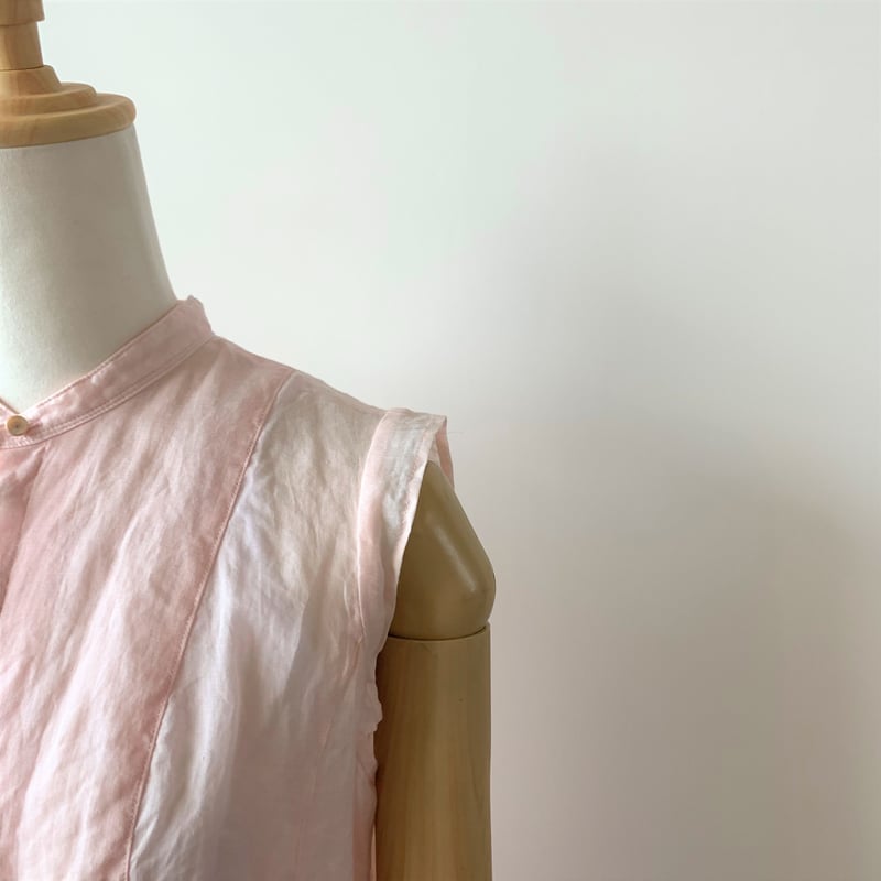 suzuki takayuki / スズキタカユキ | band‐sleeve blouse リネン バンドスリーブ ギャザー ノースリーブブラウス | ピンク | レディース suzukitakayuki band‐sleeve blouse pink |