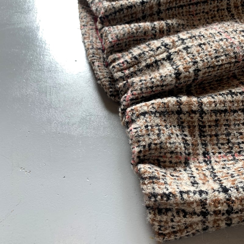 美品 SINME シンメ ツイード パテッドジャケット ジャケット チェック SINME パテッドジャケット ブラック×ピンクライン SK02-2 | geep