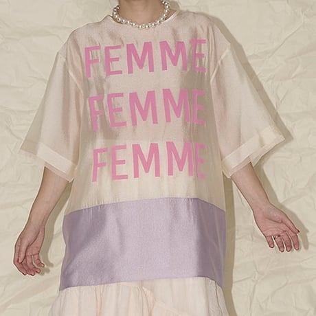 THOMAS MAGPIE　FEMME sheer logo top【2242106】