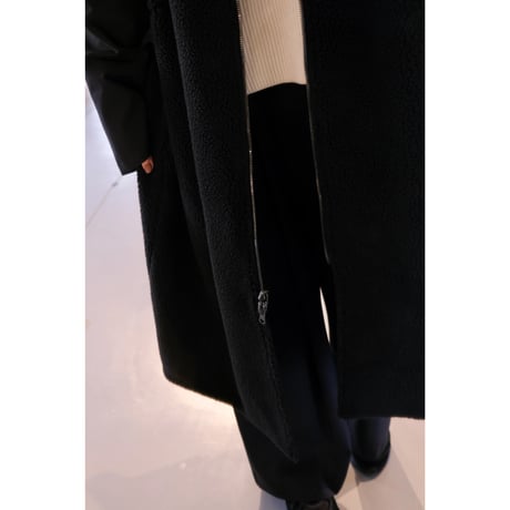 VACHEMENT  Taffeta X Boa Reversible Coat