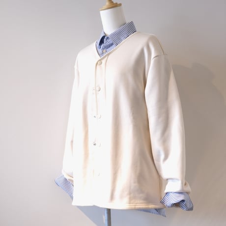 HARVESTY　 VNECK CARDIGAN　ECRU