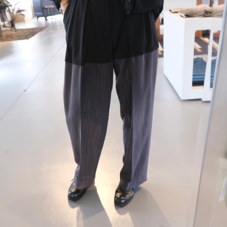 SINME バイカラータックパンツ