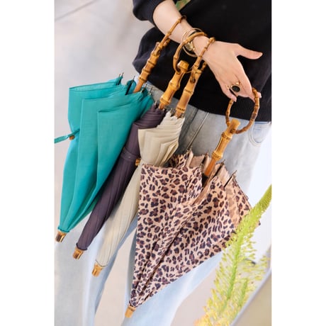 bonbon store  ネオルックショート長傘（晴雨兼用）レオパード