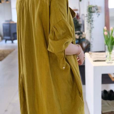 suzuki ytakayuki    peasant dress    mustard