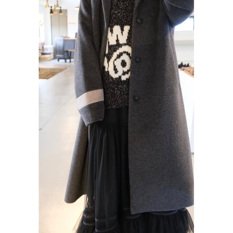 Thomas magpie angora shaggy long coat  c.gray