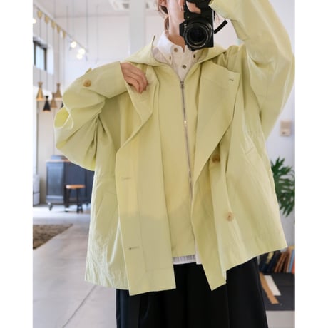 VACHEMENT  Nylon Tusser Layered Short Coat