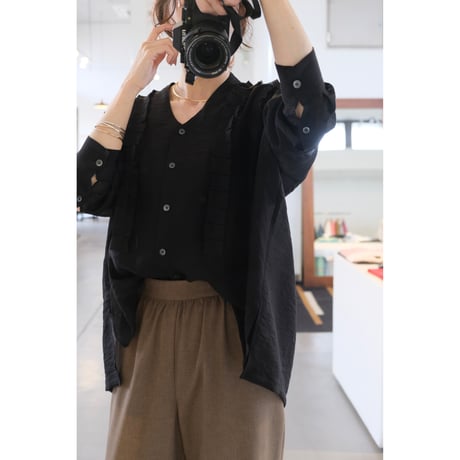 SINME フリルシャツ SS16-05  ブラック