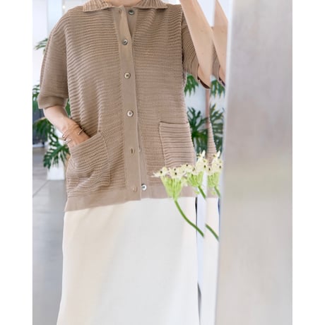 BATONER  MEN  SUMMER KNIT POLO CARDIGAN SHORT SLEEVE　 BN-26SM-066