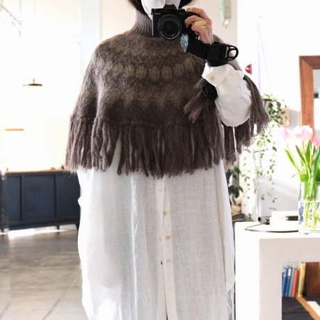 BATONER　 Women MOHAIR NORDIC CAPE    BN-22FL-051