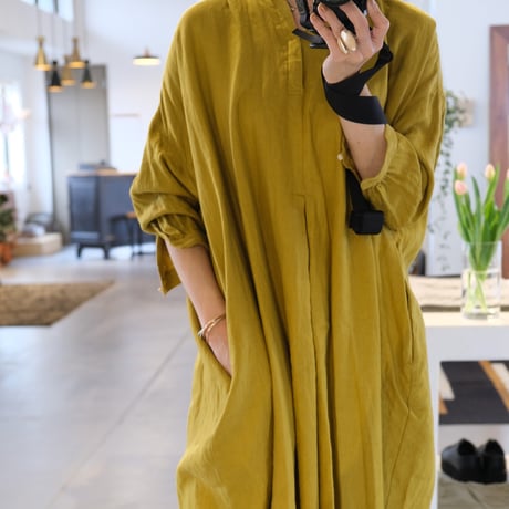 suzuki ytakayuki    peasant dress    mustard