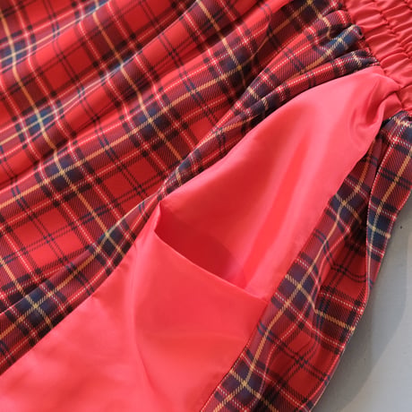 NAKAGAMI  チェック柄シフォンスカート（red)　N0324S0008