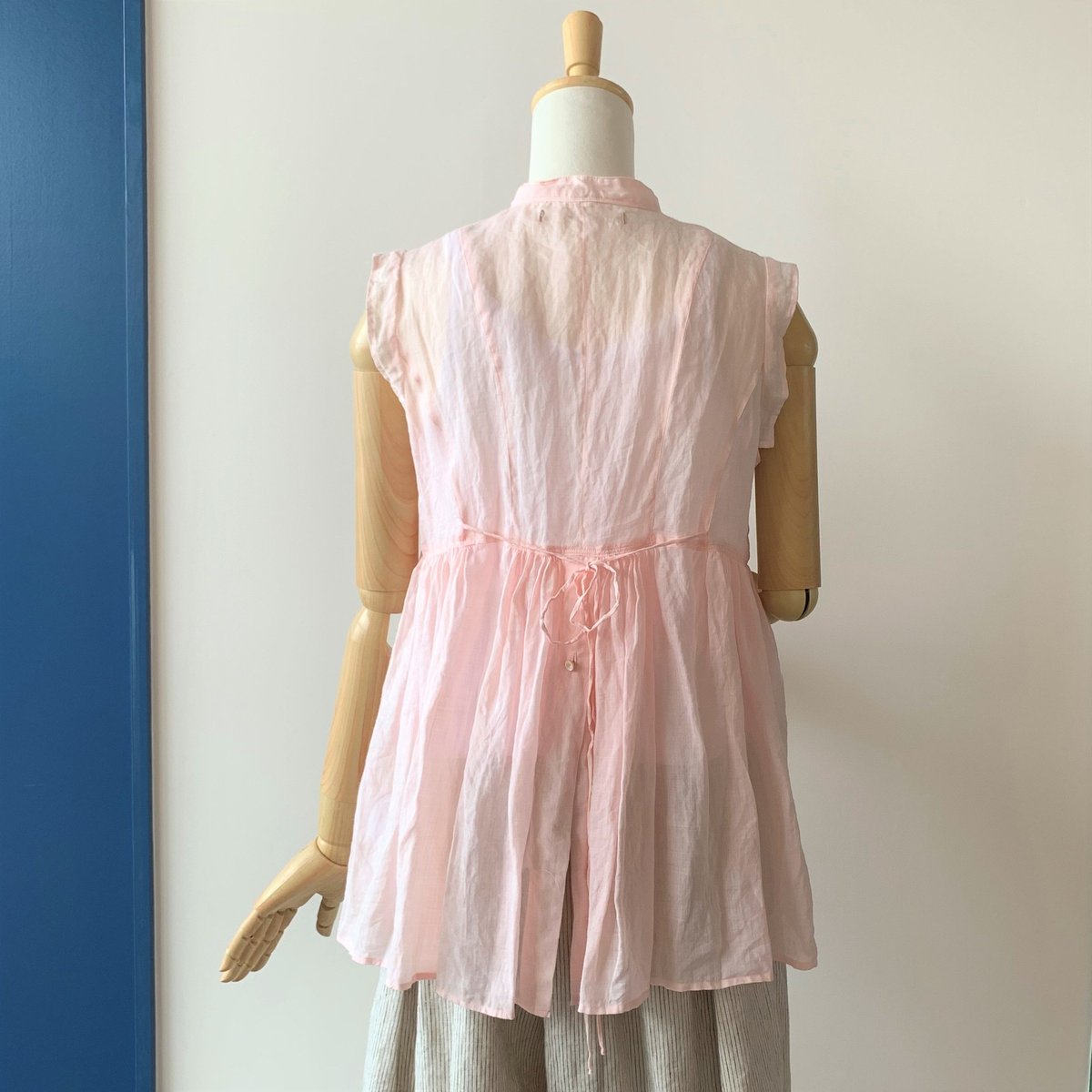 suzukitakayuki band‐sleeve blouse pink |