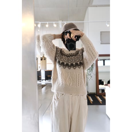 BATONER Woman MOHAIR NORDICK CREW NECK