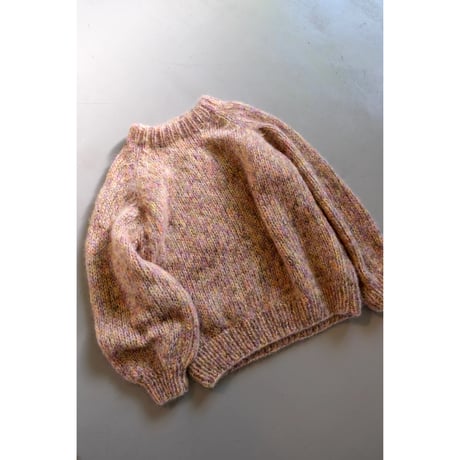 LES TRICOTS D'O レトリコドール   Mohair Pullover Round Neck  Camel Melange