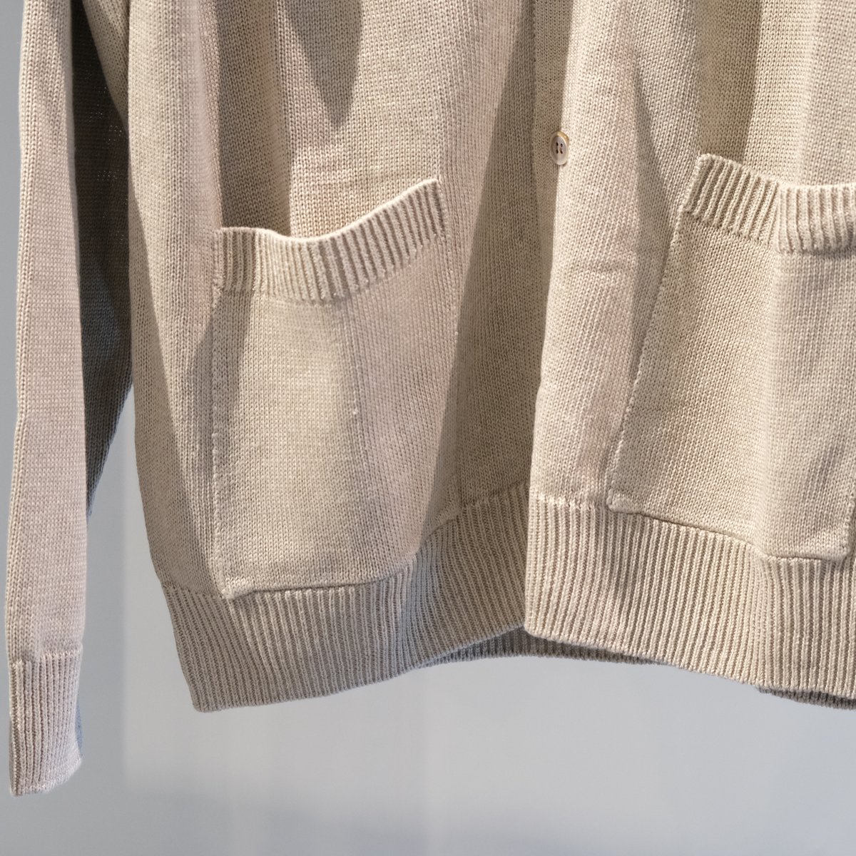 BATONER Men WASHED HIGH COUNT LINEN V CARDIGAN