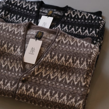 BATONER　Men MOHAIR JAQURD CARDIGAN 　BN-22FM-051