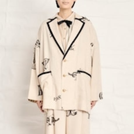 Thomas Magpie C/Linen PRINT jacket  2252211