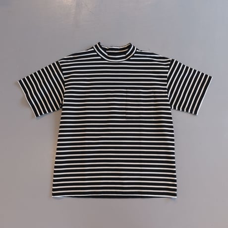 HARVESTY　MOCK NECK BOX TEE STRIPES　ボーダー モックネック ボックスT　A52102