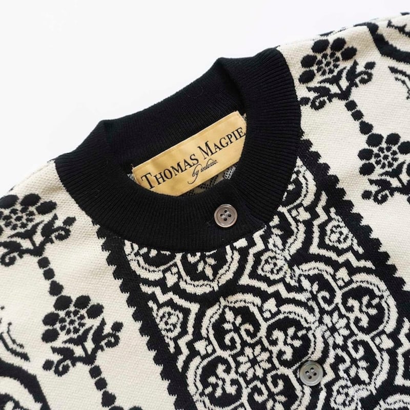 kai　DAMASK JACQUARD KNIT THOMAS MAGPIE damask cardigan【2241720】 | geep