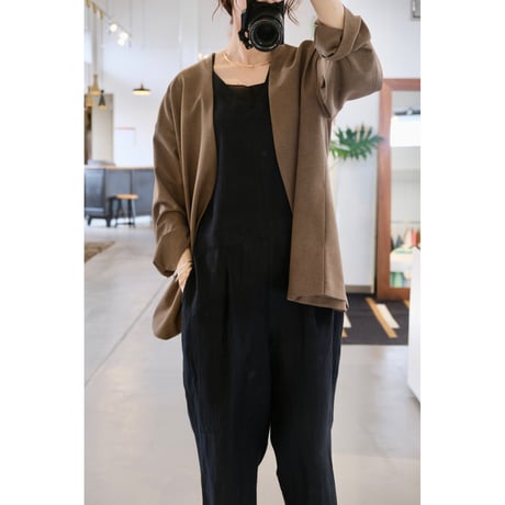 SINME  ノーカラージャケット  SS16-06   カーキ