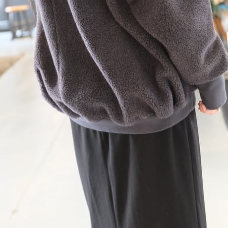 HARVESTY  　BOA FLEECE EGG PULLOVER 　CHARCOAL