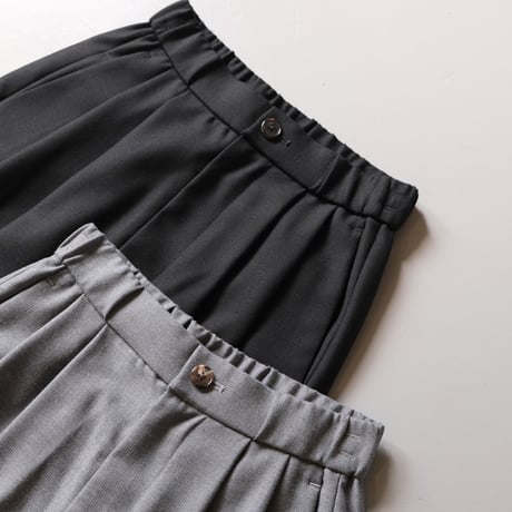 BATONER　Women  DRY WOOL PIQUE TWO TUCK WIDE PANT　GRAY　BN-22FL-010