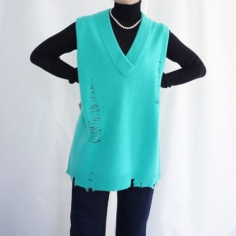 THOMAS MAGPIE　damage knit vest【2223708】