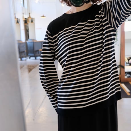 BATONER  Woman   CELLULOSE CASHMERE BORDER LONG SLEEVE    BN-24FL-001