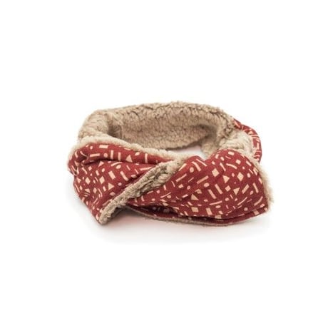 YARN&COPPER　Merino Wool 'Alkham' RED　リバーシブルヘッドスカーフ/ミニスカーフ