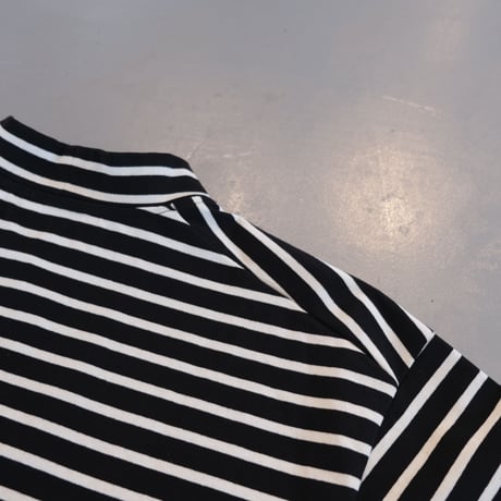HARVESTY　MOCK NECK BOX TEE STRIPES　ボーダー モックネック ボックスT　A52102