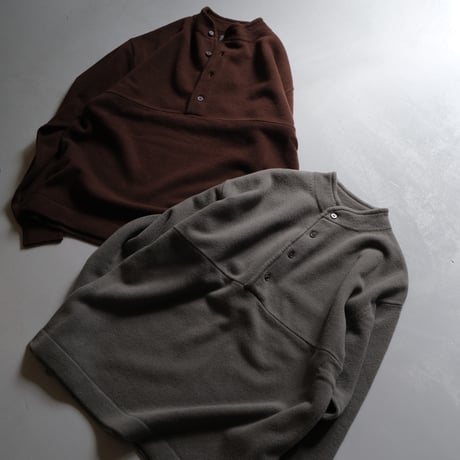 BATONER　Men FLEECE WOOL HENRY　PULLOVER　BN-21FM-038
