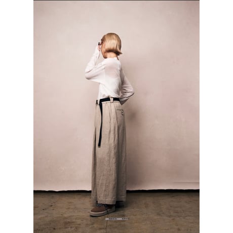 M53. BELTED SUPER WIDE PANTS (LINEN)