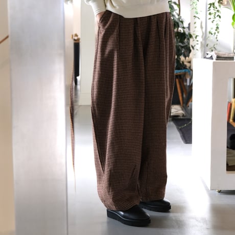 HARVESTY　WOOL TWEED CIRCUS PANTS  CAMEL