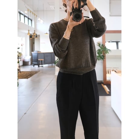 BATONER　WOMEN    RAMIE WOOL CREW NECK   BN-25FL-001